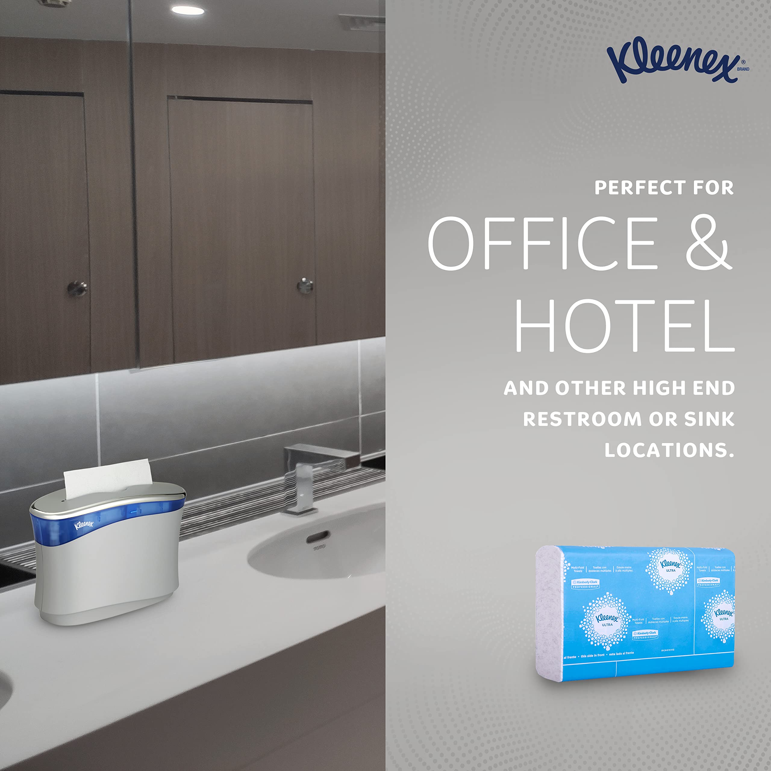 Kleenex Reveal Multifold Paper Towels (46321), 2-Ply, For Kleenex Reveal Countertop System Dispenser, 7.5'' X 9.4'' Sheets, Whit